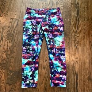 Athleta crop workout pant - watercolor print